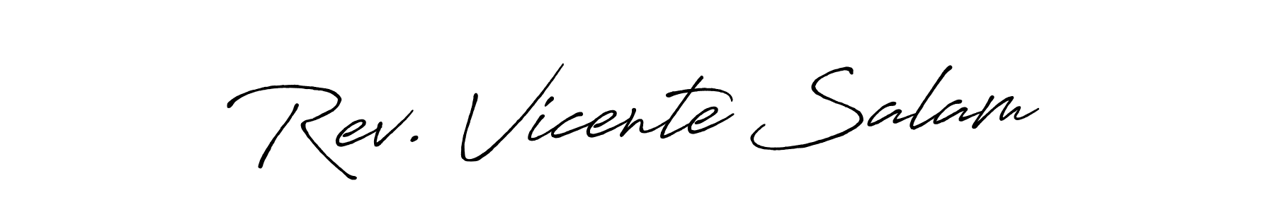 Use a signature maker to create a handwritten signature online. With this signature software, you can design (Antro_Vectra_Bolder) your own signature for name Rev. Vicente Salam. Rev. Vicente Salam signature style 7 images and pictures png