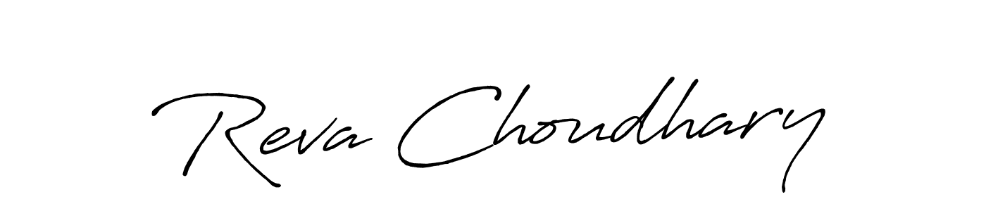 How to make Reva Choudhary name signature. Use Antro_Vectra_Bolder style for creating short signs online. This is the latest handwritten sign. Reva Choudhary signature style 7 images and pictures png