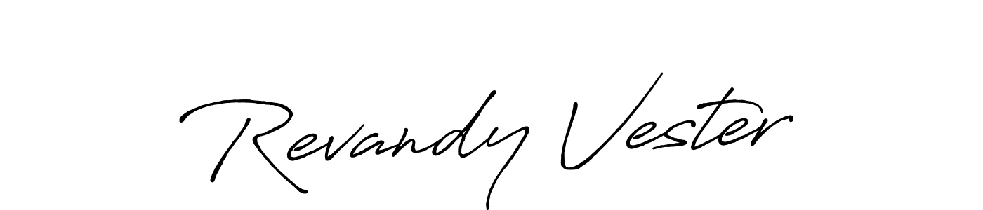 Create a beautiful signature design for name Revandy Vester. With this signature (Antro_Vectra_Bolder) fonts, you can make a handwritten signature for free. Revandy Vester signature style 7 images and pictures png