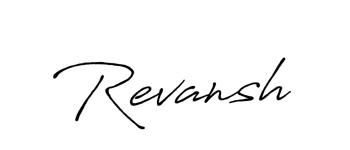 Use a signature maker to create a handwritten signature online. With this signature software, you can design (Antro_Vectra_Bolder) your own signature for name Revansh. Revansh signature style 7 images and pictures png