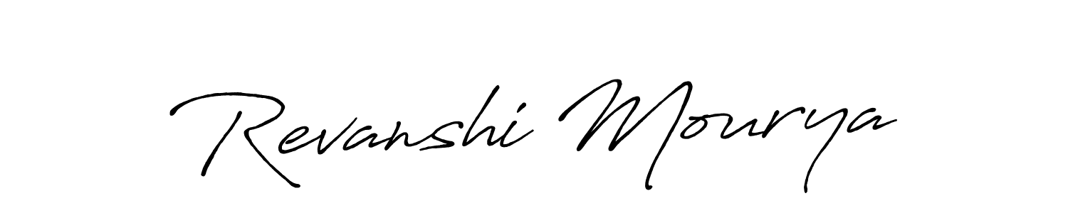 Also we have Revanshi Mourya name is the best signature style. Create professional handwritten signature collection using Antro_Vectra_Bolder autograph style. Revanshi Mourya signature style 7 images and pictures png