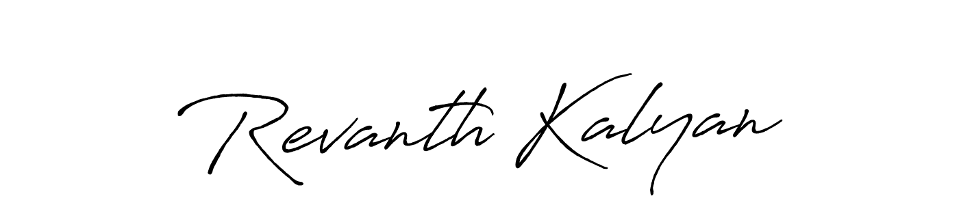 Revanth Kalyan stylish signature style. Best Handwritten Sign (Antro_Vectra_Bolder) for my name. Handwritten Signature Collection Ideas for my name Revanth Kalyan. Revanth Kalyan signature style 7 images and pictures png