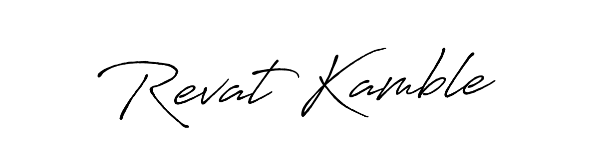 How to make Revat Kamble name signature. Use Antro_Vectra_Bolder style for creating short signs online. This is the latest handwritten sign. Revat Kamble signature style 7 images and pictures png