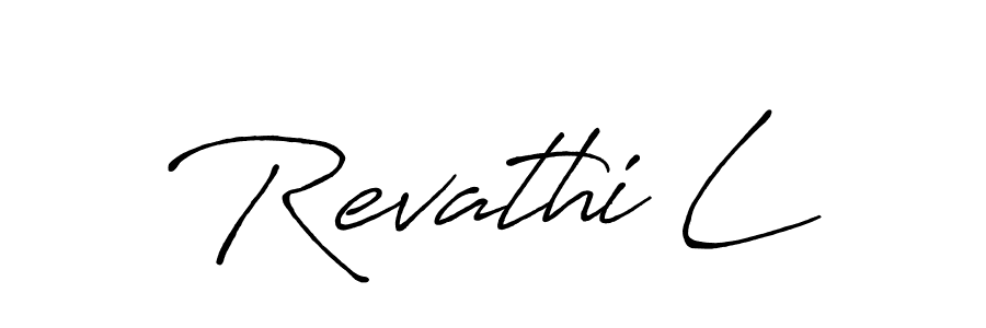 Also You can easily find your signature by using the search form. We will create Revathi L name handwritten signature images for you free of cost using Antro_Vectra_Bolder sign style. Revathi L signature style 7 images and pictures png