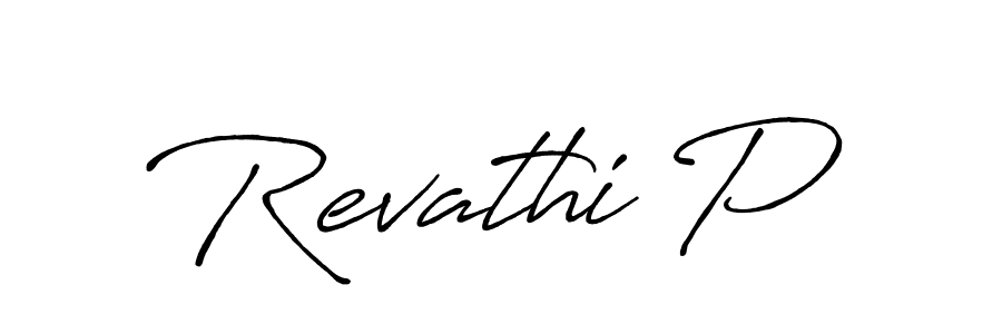 Design your own signature with our free online signature maker. With this signature software, you can create a handwritten (Antro_Vectra_Bolder) signature for name Revathi P. Revathi P signature style 7 images and pictures png