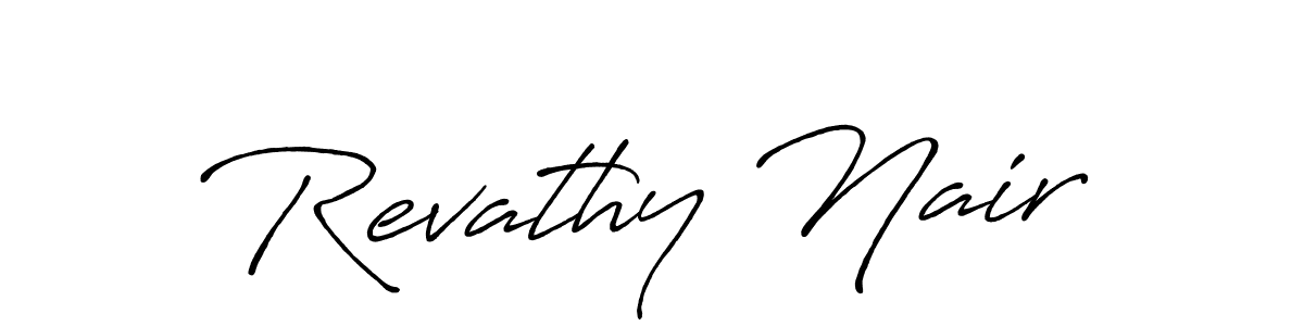 Make a beautiful signature design for name Revathy Nair. With this signature (Antro_Vectra_Bolder) style, you can create a handwritten signature for free. Revathy Nair signature style 7 images and pictures png