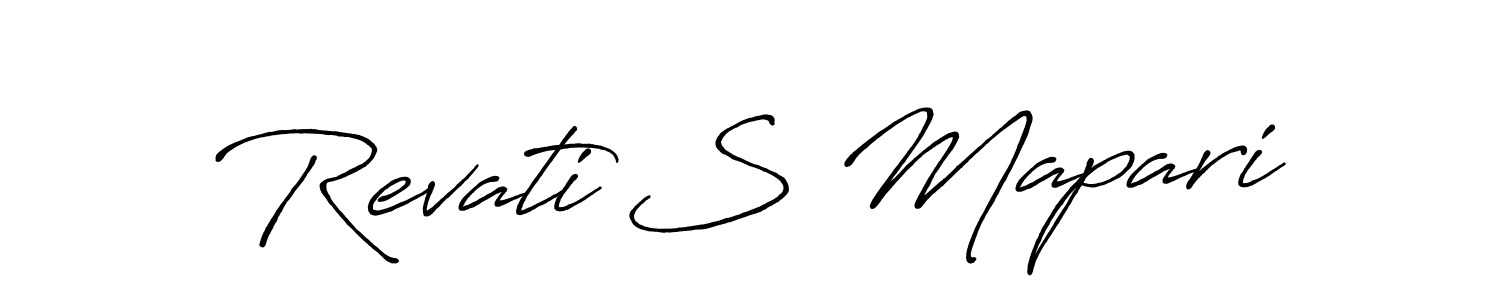 How to make Revati S Mapari name signature. Use Antro_Vectra_Bolder style for creating short signs online. This is the latest handwritten sign. Revati S Mapari signature style 7 images and pictures png