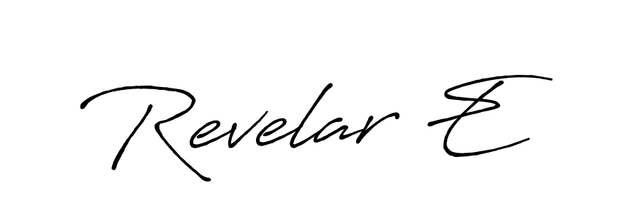 Similarly Antro_Vectra_Bolder is the best handwritten signature design. Signature creator online .You can use it as an online autograph creator for name Revelar E. Revelar E signature style 7 images and pictures png