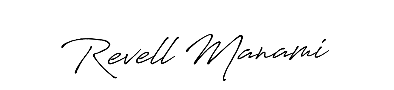 Similarly Antro_Vectra_Bolder is the best handwritten signature design. Signature creator online .You can use it as an online autograph creator for name Revell Manami. Revell Manami signature style 7 images and pictures png