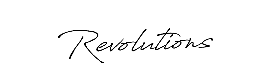 Revolutions stylish signature style. Best Handwritten Sign (Antro_Vectra_Bolder) for my name. Handwritten Signature Collection Ideas for my name Revolutions. Revolutions signature style 7 images and pictures png