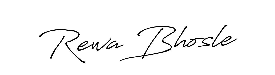 Make a beautiful signature design for name Rewa Bhosle. With this signature (Antro_Vectra_Bolder) style, you can create a handwritten signature for free. Rewa Bhosle signature style 7 images and pictures png