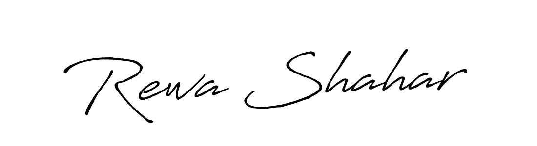 Create a beautiful signature design for name Rewa Shahar. With this signature (Antro_Vectra_Bolder) fonts, you can make a handwritten signature for free. Rewa Shahar signature style 7 images and pictures png