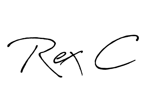 Rex C stylish signature style. Best Handwritten Sign (Antro_Vectra_Bolder) for my name. Handwritten Signature Collection Ideas for my name Rex C. Rex C signature style 7 images and pictures png