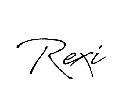 Make a beautiful signature design for name Rexi. With this signature (Antro_Vectra_Bolder) style, you can create a handwritten signature for free. Rexi signature style 7 images and pictures png