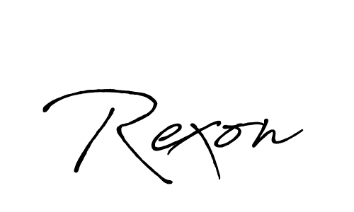 Make a beautiful signature design for name Rexon. Use this online signature maker to create a handwritten signature for free. Rexon signature style 7 images and pictures png