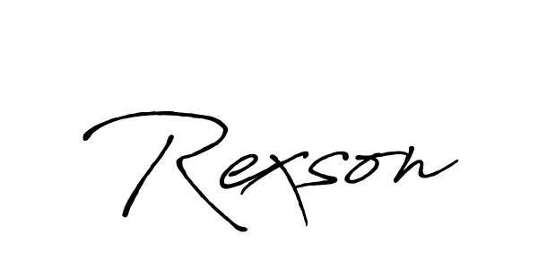 Antro_Vectra_Bolder is a professional signature style that is perfect for those who want to add a touch of class to their signature. It is also a great choice for those who want to make their signature more unique. Get Rexson name to fancy signature for free. Rexson signature style 7 images and pictures png