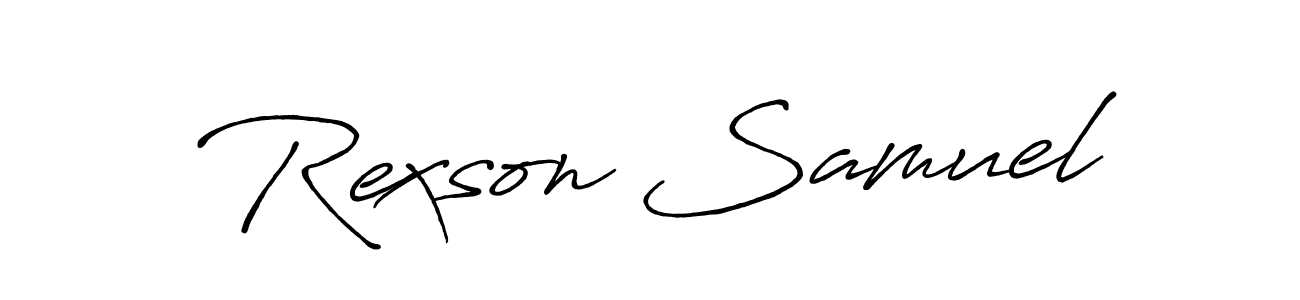 How to make Rexson Samuel signature? Antro_Vectra_Bolder is a professional autograph style. Create handwritten signature for Rexson Samuel name. Rexson Samuel signature style 7 images and pictures png