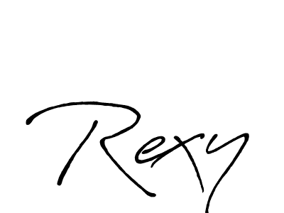 Use a signature maker to create a handwritten signature online. With this signature software, you can design (Antro_Vectra_Bolder) your own signature for name Rexy. Rexy signature style 7 images and pictures png