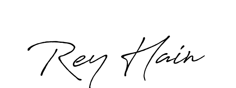Also You can easily find your signature by using the search form. We will create Rey Hain name handwritten signature images for you free of cost using Antro_Vectra_Bolder sign style. Rey Hain signature style 7 images and pictures png