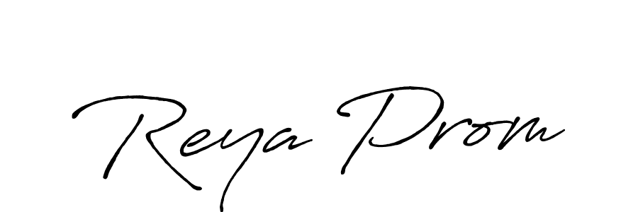 Create a beautiful signature design for name Reya Prom. With this signature (Antro_Vectra_Bolder) fonts, you can make a handwritten signature for free. Reya Prom signature style 7 images and pictures png
