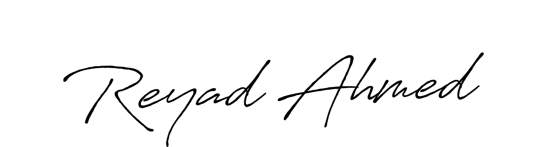 Create a beautiful signature design for name Reyad Ahmed. With this signature (Antro_Vectra_Bolder) fonts, you can make a handwritten signature for free. Reyad Ahmed signature style 7 images and pictures png