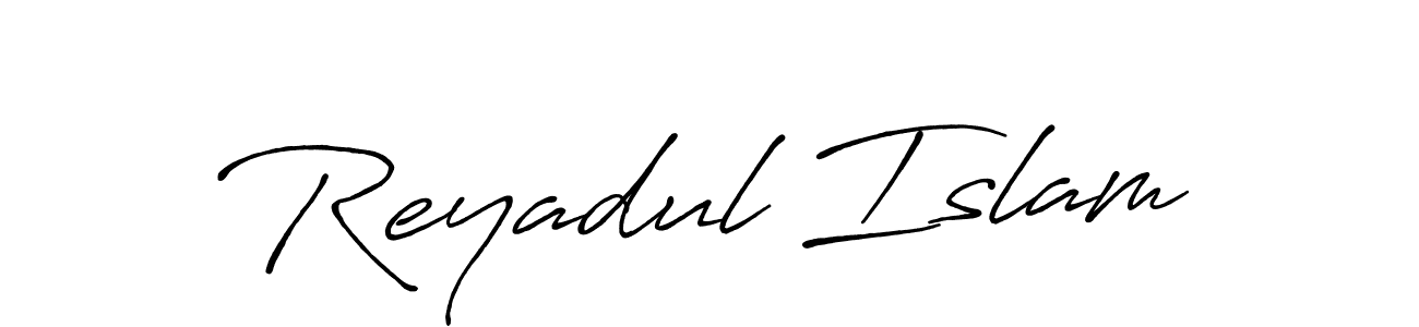 Design your own signature with our free online signature maker. With this signature software, you can create a handwritten (Antro_Vectra_Bolder) signature for name Reyadul Islam. Reyadul Islam signature style 7 images and pictures png