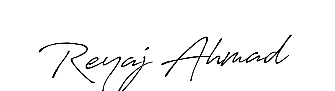Make a beautiful signature design for name Reyaj Ahmad. With this signature (Antro_Vectra_Bolder) style, you can create a handwritten signature for free. Reyaj Ahmad signature style 7 images and pictures png