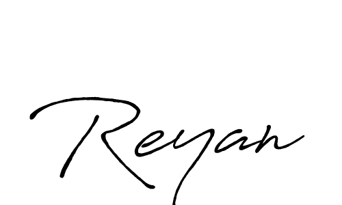Use a signature maker to create a handwritten signature online. With this signature software, you can design (Antro_Vectra_Bolder) your own signature for name Reyan. Reyan signature style 7 images and pictures png