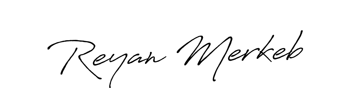 Use a signature maker to create a handwritten signature online. With this signature software, you can design (Antro_Vectra_Bolder) your own signature for name Reyan Merkeb. Reyan Merkeb signature style 7 images and pictures png