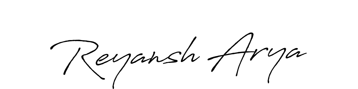 Create a beautiful signature design for name Reyansh Arya. With this signature (Antro_Vectra_Bolder) fonts, you can make a handwritten signature for free. Reyansh Arya signature style 7 images and pictures png