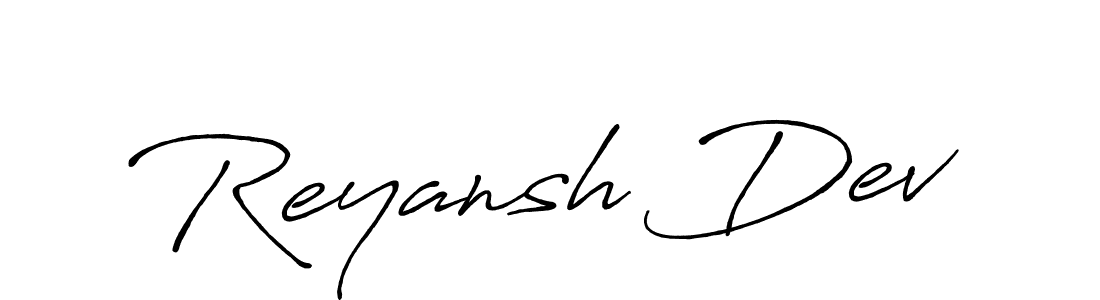 How to make Reyansh Dev name signature. Use Antro_Vectra_Bolder style for creating short signs online. This is the latest handwritten sign. Reyansh Dev signature style 7 images and pictures png