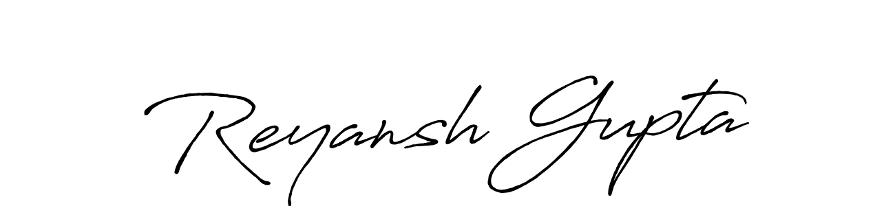 Create a beautiful signature design for name Reyansh Gupta. With this signature (Antro_Vectra_Bolder) fonts, you can make a handwritten signature for free. Reyansh Gupta signature style 7 images and pictures png