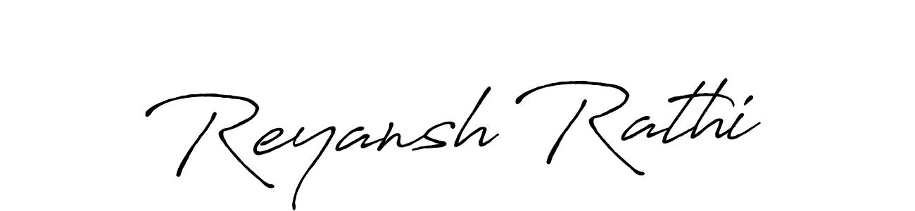 The best way (Antro_Vectra_Bolder) to make a short signature is to pick only two or three words in your name. The name Reyansh Rathi include a total of six letters. For converting this name. Reyansh Rathi signature style 7 images and pictures png