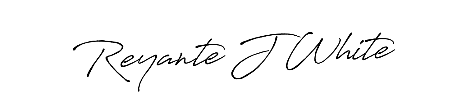 How to make Reyante J White name signature. Use Antro_Vectra_Bolder style for creating short signs online. This is the latest handwritten sign. Reyante J White signature style 7 images and pictures png