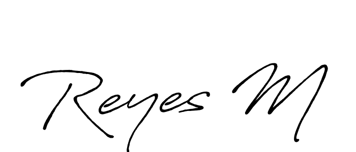 Similarly Antro_Vectra_Bolder is the best handwritten signature design. Signature creator online .You can use it as an online autograph creator for name Reyes M. Reyes M signature style 7 images and pictures png