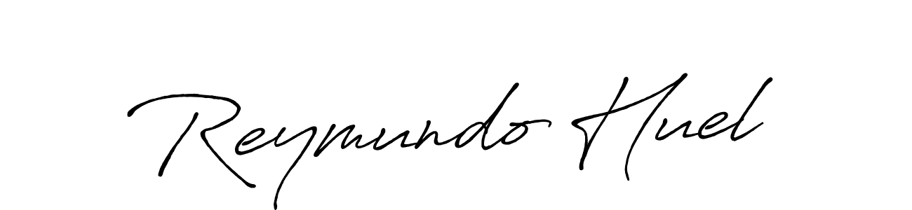 How to make Reymundo Huel name signature. Use Antro_Vectra_Bolder style for creating short signs online. This is the latest handwritten sign. Reymundo Huel signature style 7 images and pictures png