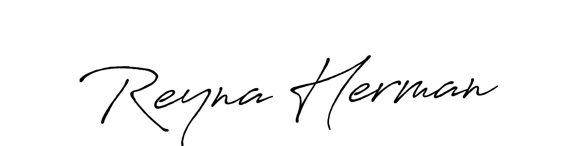 Create a beautiful signature design for name Reyna Herman. With this signature (Antro_Vectra_Bolder) fonts, you can make a handwritten signature for free. Reyna Herman signature style 7 images and pictures png