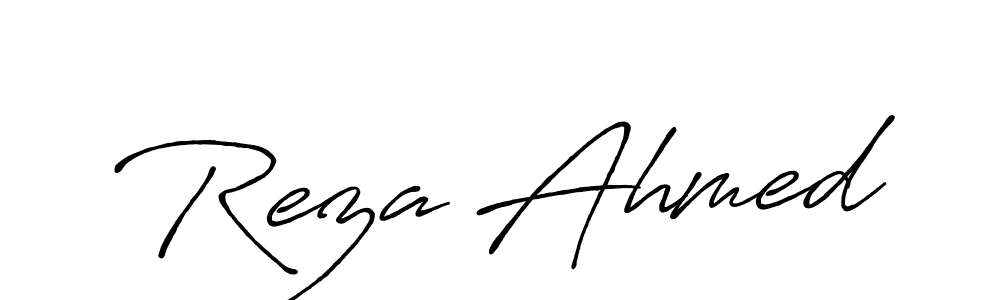 Make a beautiful signature design for name Reza Ahmed. With this signature (Antro_Vectra_Bolder) style, you can create a handwritten signature for free. Reza Ahmed signature style 7 images and pictures png