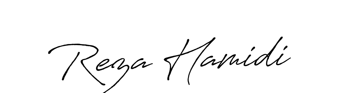 How to make Reza Hamidi name signature. Use Antro_Vectra_Bolder style for creating short signs online. This is the latest handwritten sign. Reza Hamidi signature style 7 images and pictures png