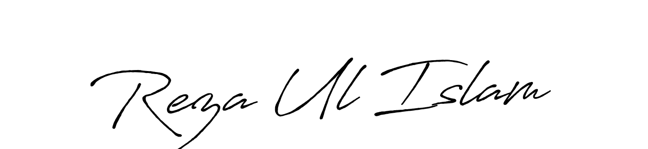 Create a beautiful signature design for name Reza Ul Islam. With this signature (Antro_Vectra_Bolder) fonts, you can make a handwritten signature for free. Reza Ul Islam signature style 7 images and pictures png