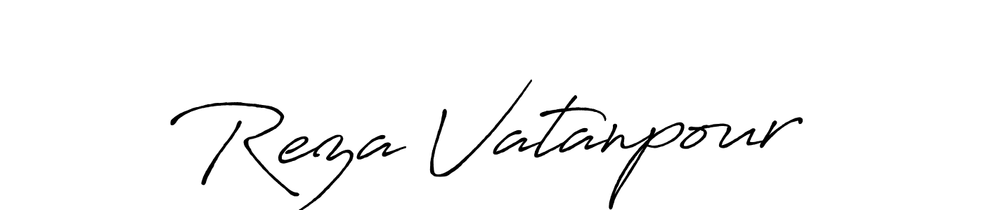 Create a beautiful signature design for name Reza Vatanpour. With this signature (Antro_Vectra_Bolder) fonts, you can make a handwritten signature for free. Reza Vatanpour signature style 7 images and pictures png