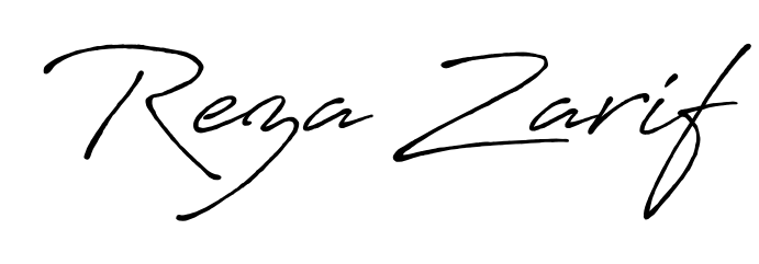 Download transparent PNG signature for name Reza Zarif styled with Antro_Vectra_Bolder font. Ready to paste directly into PDF and Word agreements. Reza Zarif signature style 7 images and pictures png