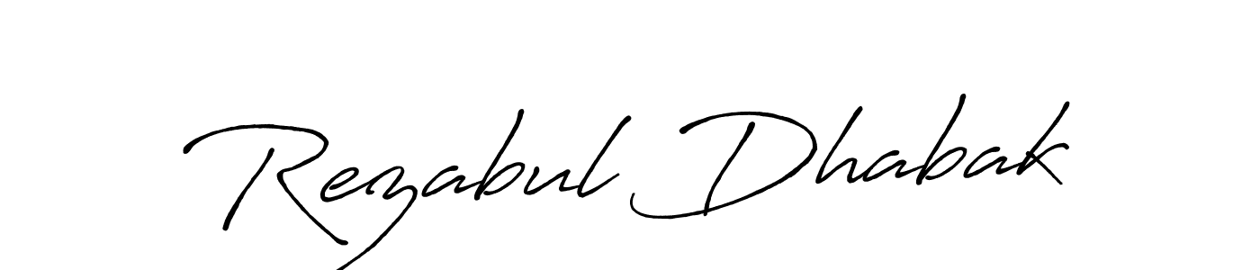 Design your own signature with our free online signature maker. With this signature software, you can create a handwritten (Antro_Vectra_Bolder) signature for name Rezabul Dhabak. Rezabul Dhabak signature style 7 images and pictures png