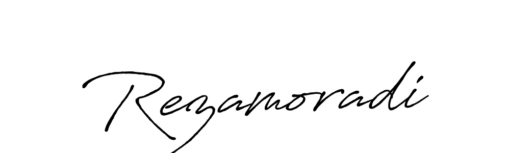 Make a beautiful signature design for name Rezamoradi. With this signature (Antro_Vectra_Bolder) style, you can create a handwritten signature for free. Rezamoradi signature style 7 images and pictures png