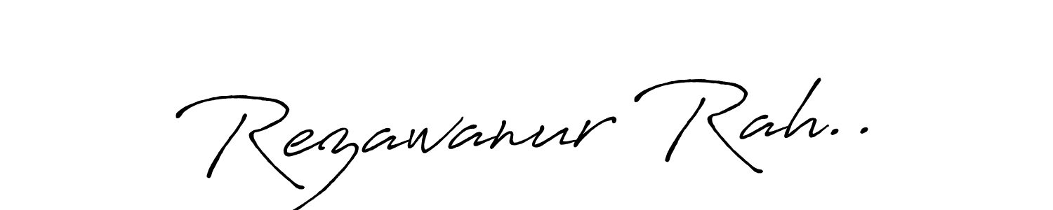 Create a beautiful signature design for name Rezawanur Rah... With this signature (Antro_Vectra_Bolder) fonts, you can make a handwritten signature for free. Rezawanur Rah.. signature style 7 images and pictures png