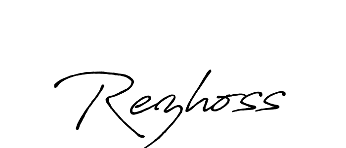 if you are searching for the best signature style for your name Rezhoss. so please give up your signature search. here we have designed multiple signature styles  using Antro_Vectra_Bolder. Rezhoss signature style 7 images and pictures png