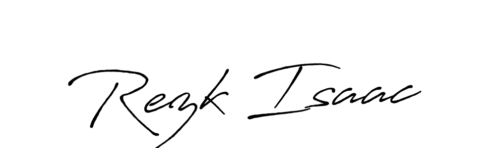 The best way (Antro_Vectra_Bolder) to make a short signature is to pick only two or three words in your name. The name Rezk Isaac include a total of six letters. For converting this name. Rezk Isaac signature style 7 images and pictures png