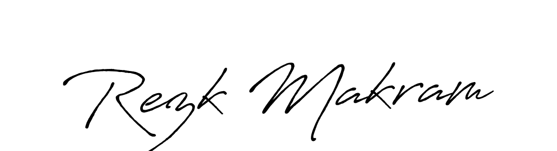 Design your own signature with our free online signature maker. With this signature software, you can create a handwritten (Antro_Vectra_Bolder) signature for name Rezk Makram. Rezk Makram signature style 7 images and pictures png