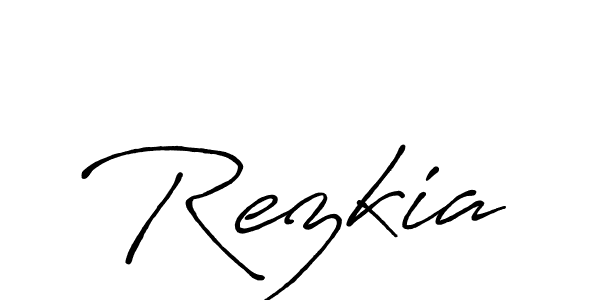 The best way (Antro_Vectra_Bolder) to make a short signature is to pick only two or three words in your name. The name Rezkia include a total of six letters. For converting this name. Rezkia signature style 7 images and pictures png