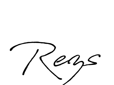 Design your own signature with our free online signature maker. With this signature software, you can create a handwritten (Antro_Vectra_Bolder) signature for name Rezs. Rezs signature style 7 images and pictures png